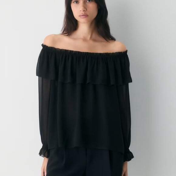 NWT Aritzia WILFRED Bianca Top Black S - Picture 6 of 9
